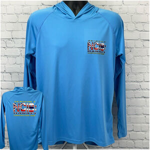NCIS Hawaii Construction Film Crew Hooded T Shirt M Medium Blue Hoodie TV Show